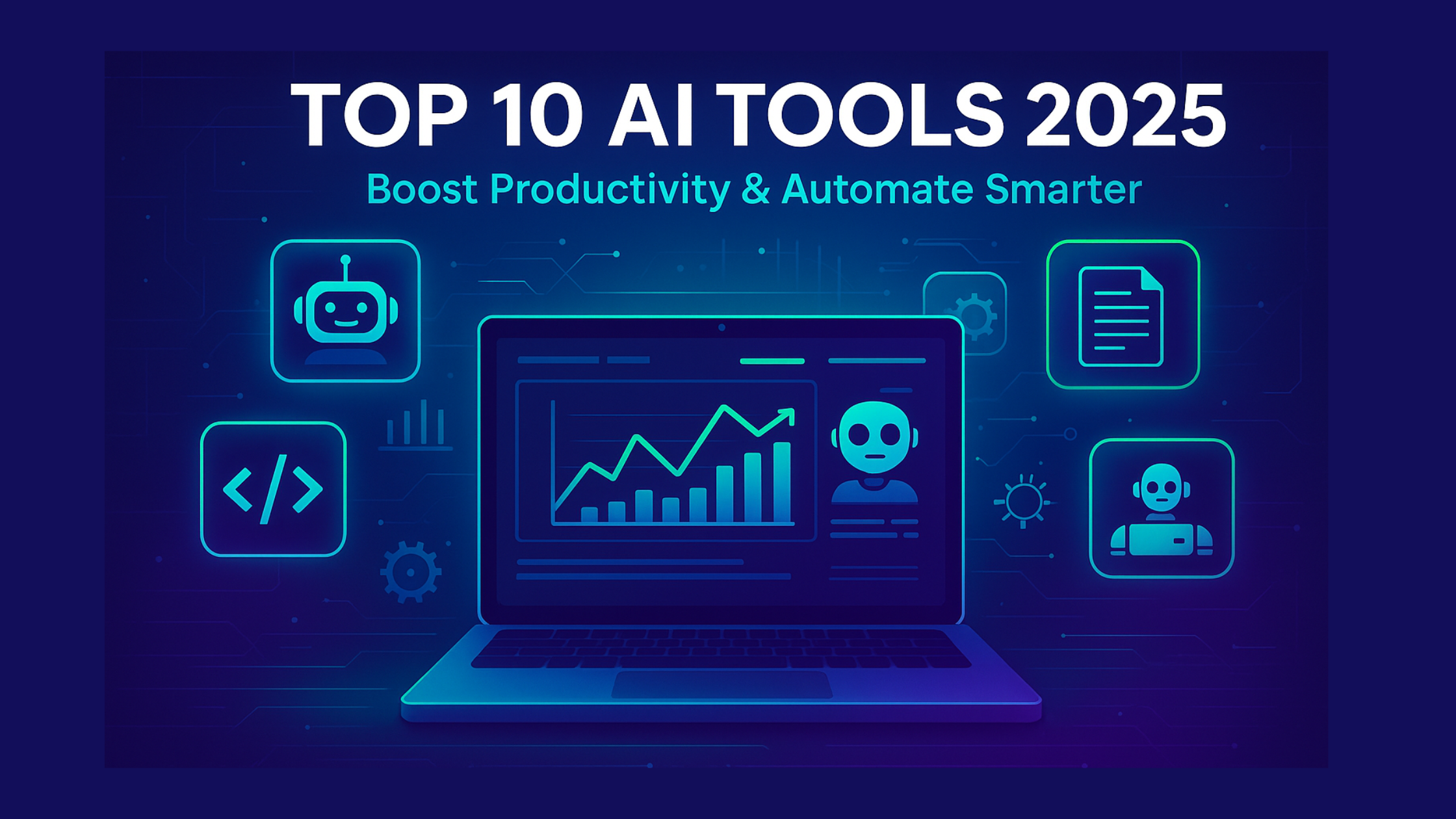 Top 10 AI Tools 2025 infographic